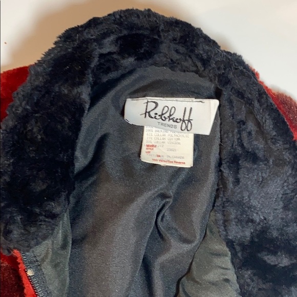 Joseph Ribkoff Faux Fur Vest Red & Black - Picture 7 of 7